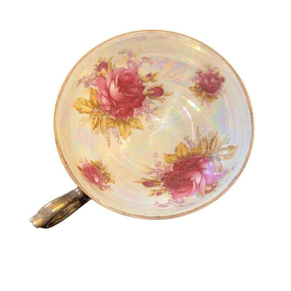 VINTAGE TT-Takito HAND PAINTED EGG SHELL TEA CUP & SAUCER JAPAN Lusterware Pagod - Picture 3 of 11